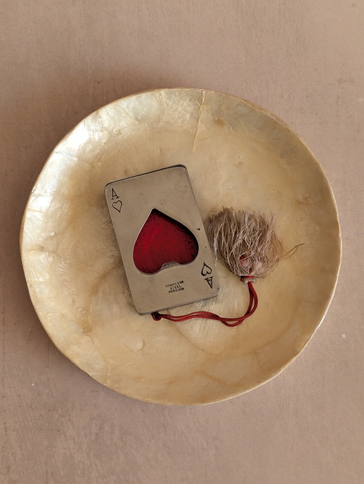 Vintage 1950s Ace of Hearts Stainless Steel Bottle Opener