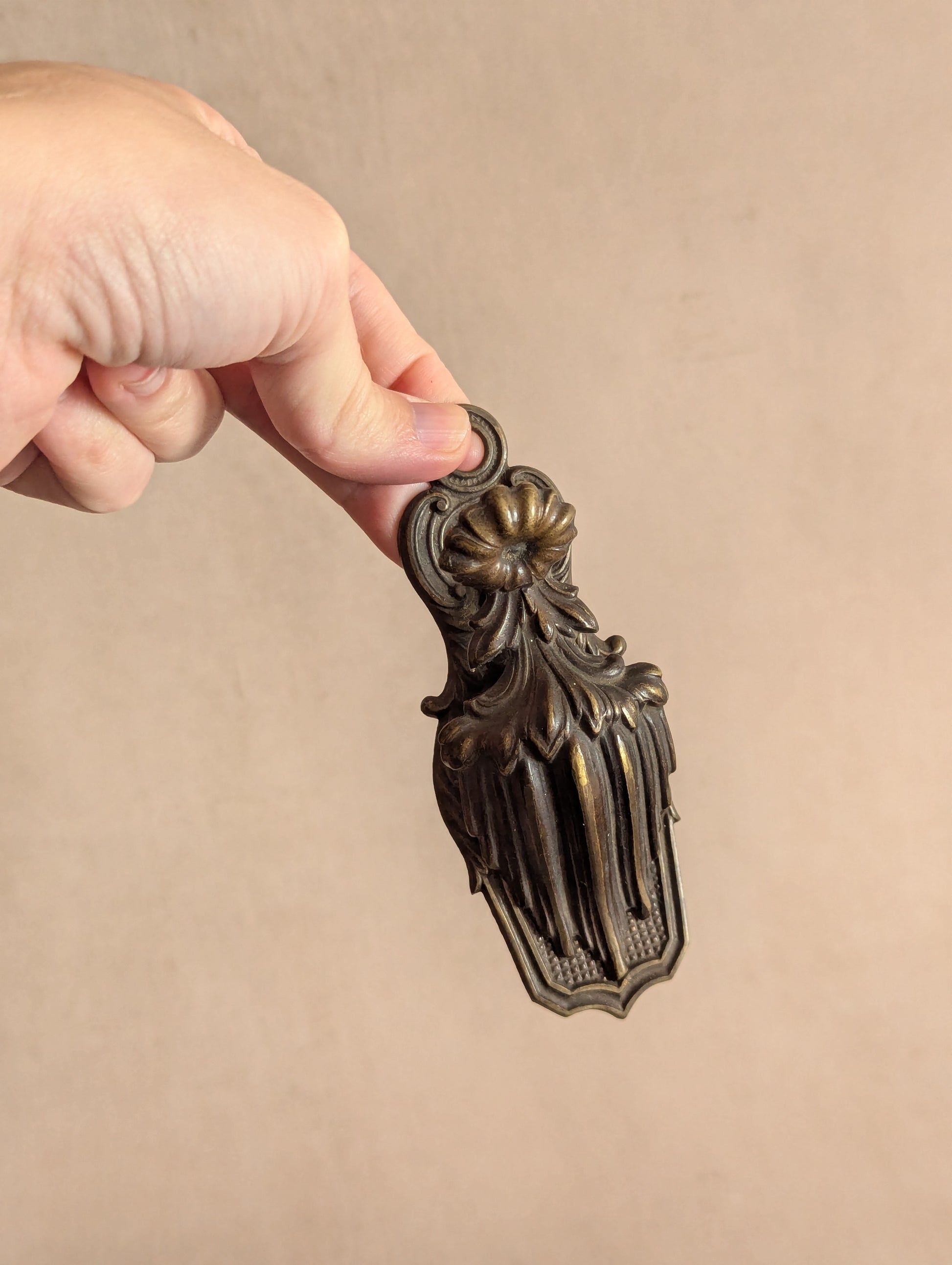Vintage Pressed Metal Desk Accessory, Letter Clip