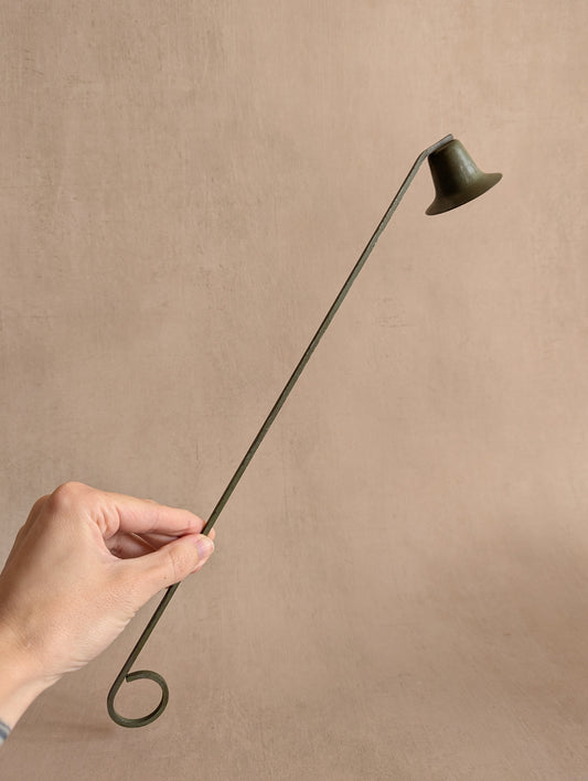 Vintage Rustic Green Extra Long Metal Farmhouse Candle Snuffer