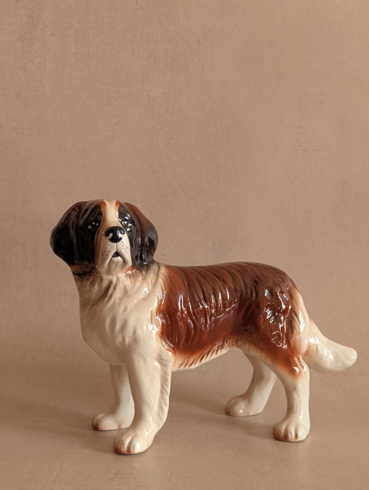 Ceramic Saint Bernard Melba Ware Figurine, vintage mid-century