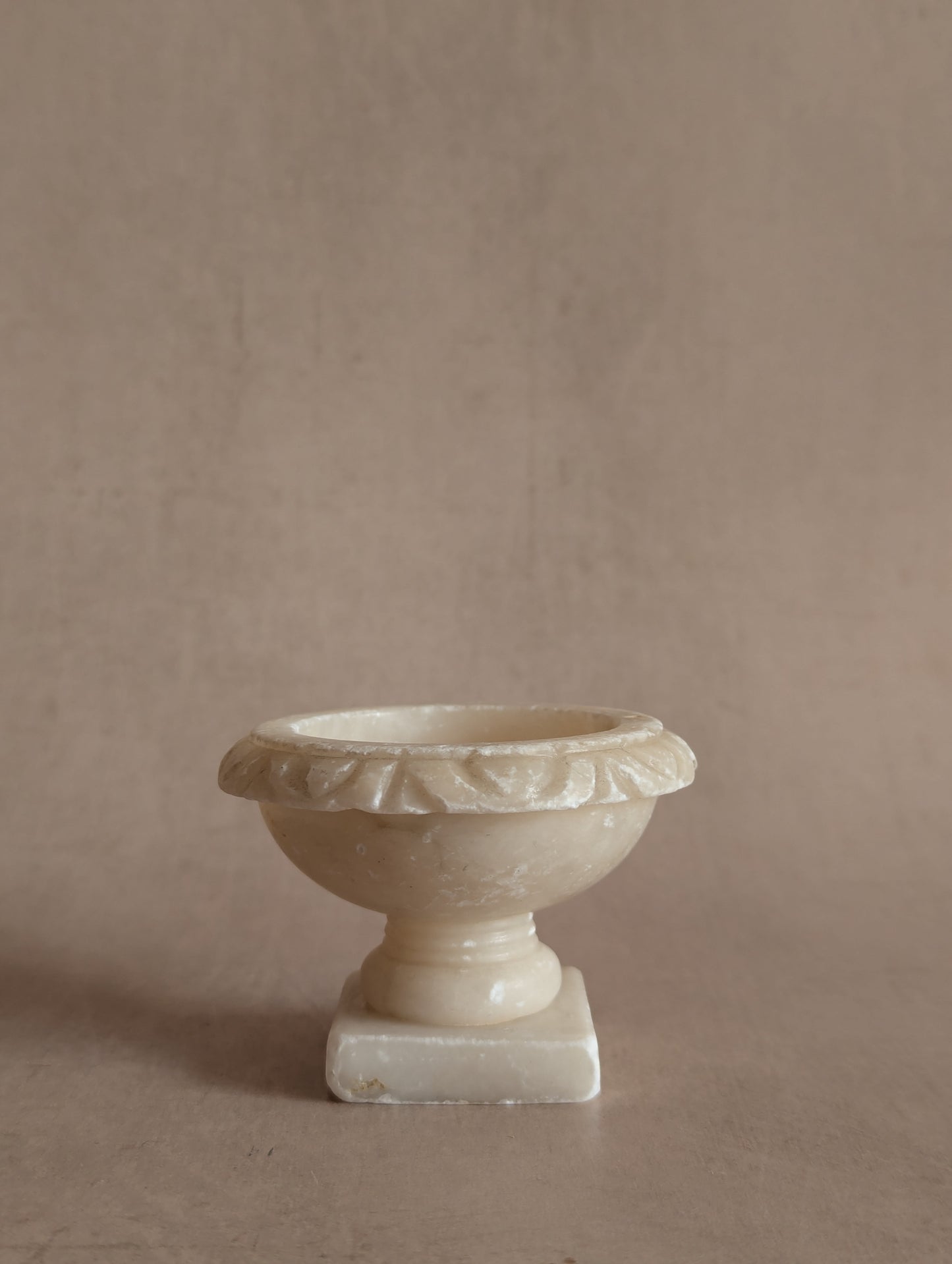 White Italian 19th Century Alabaster Antique Tazza Urn