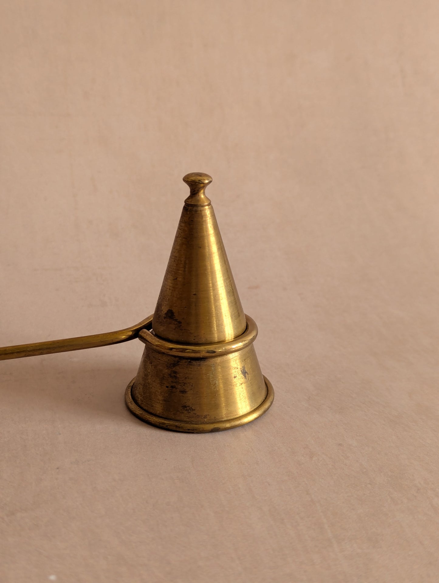 Large Brass Plated Cone Candle Snuffer