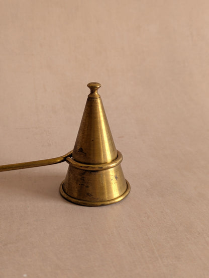 Large Brass Plated Cone Candle Snuffer