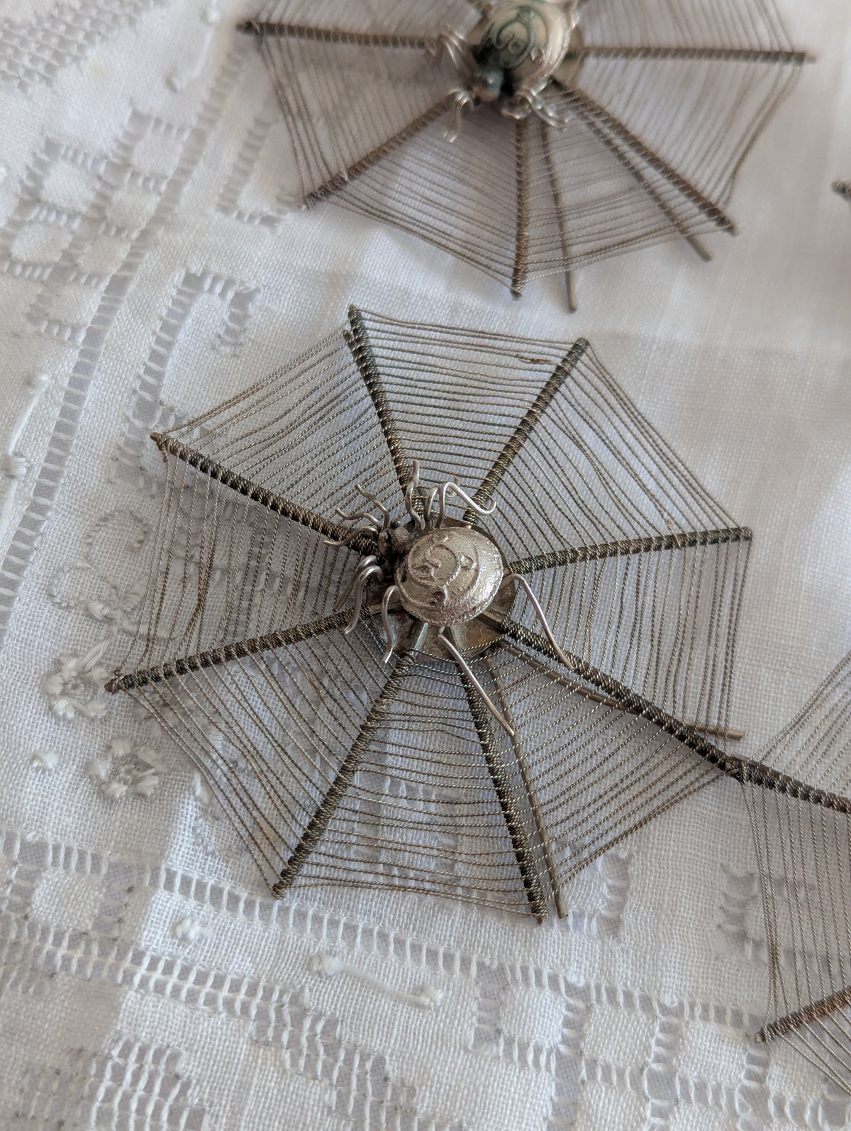 Victorian Spiderweb Place Card Menu Holders, Set of Four