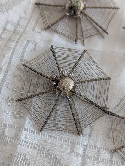Victorian Spiderweb Place Card Menu Holders, Set of Four