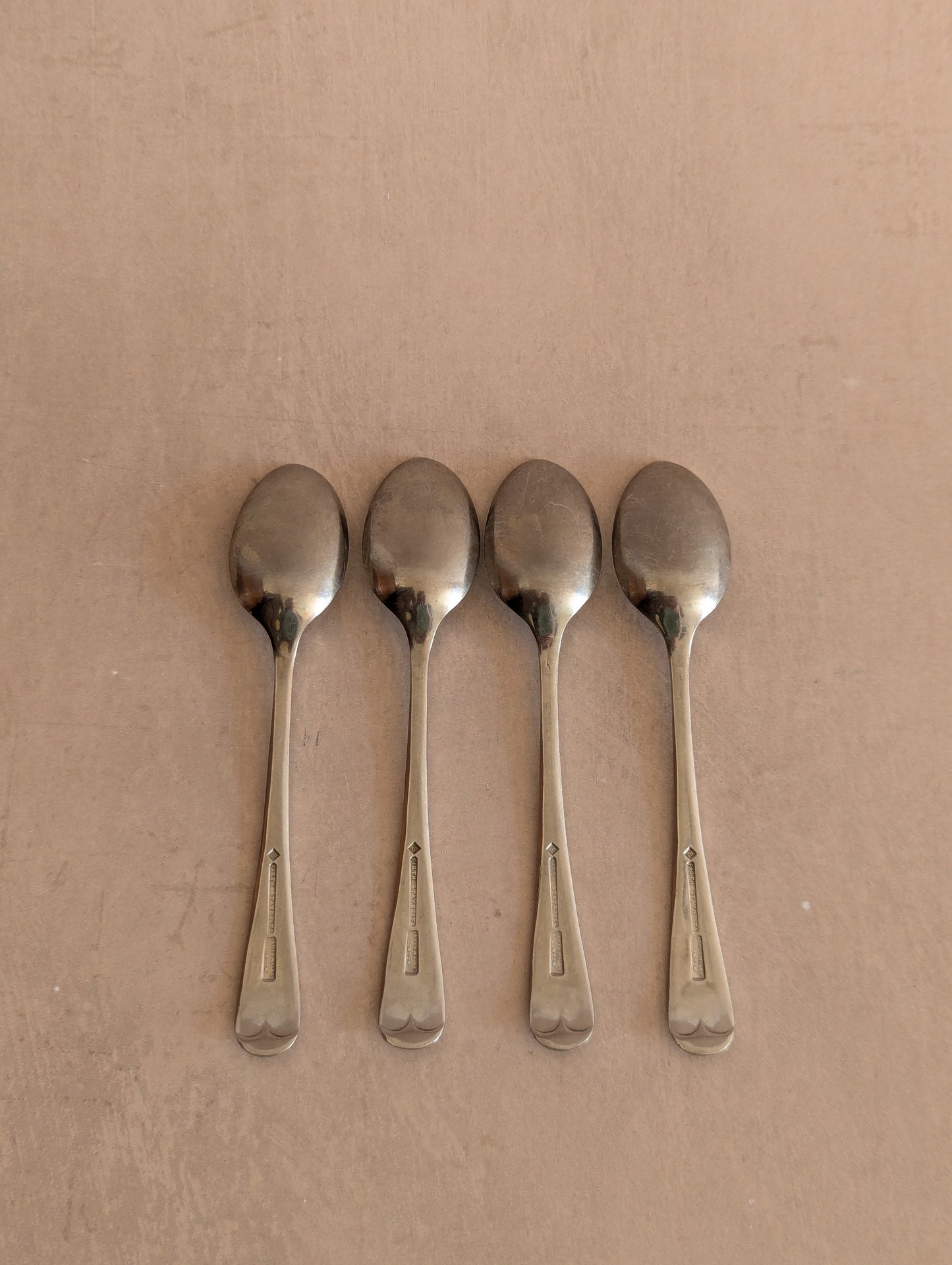 Firth Staybrite Pre-War Stainless Steel Spoons, Set of Four