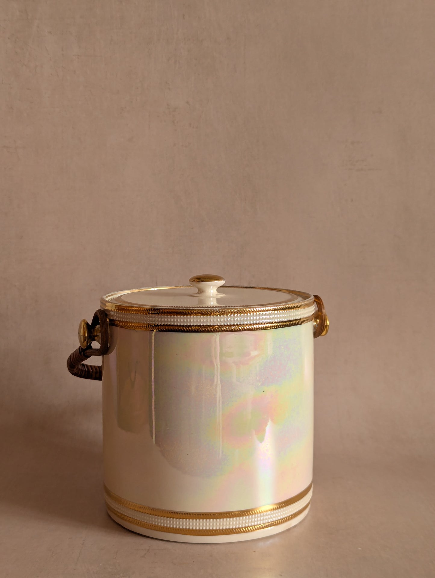 Devon Ware Fieldings Ceramic Lustre Biscuit Barrel