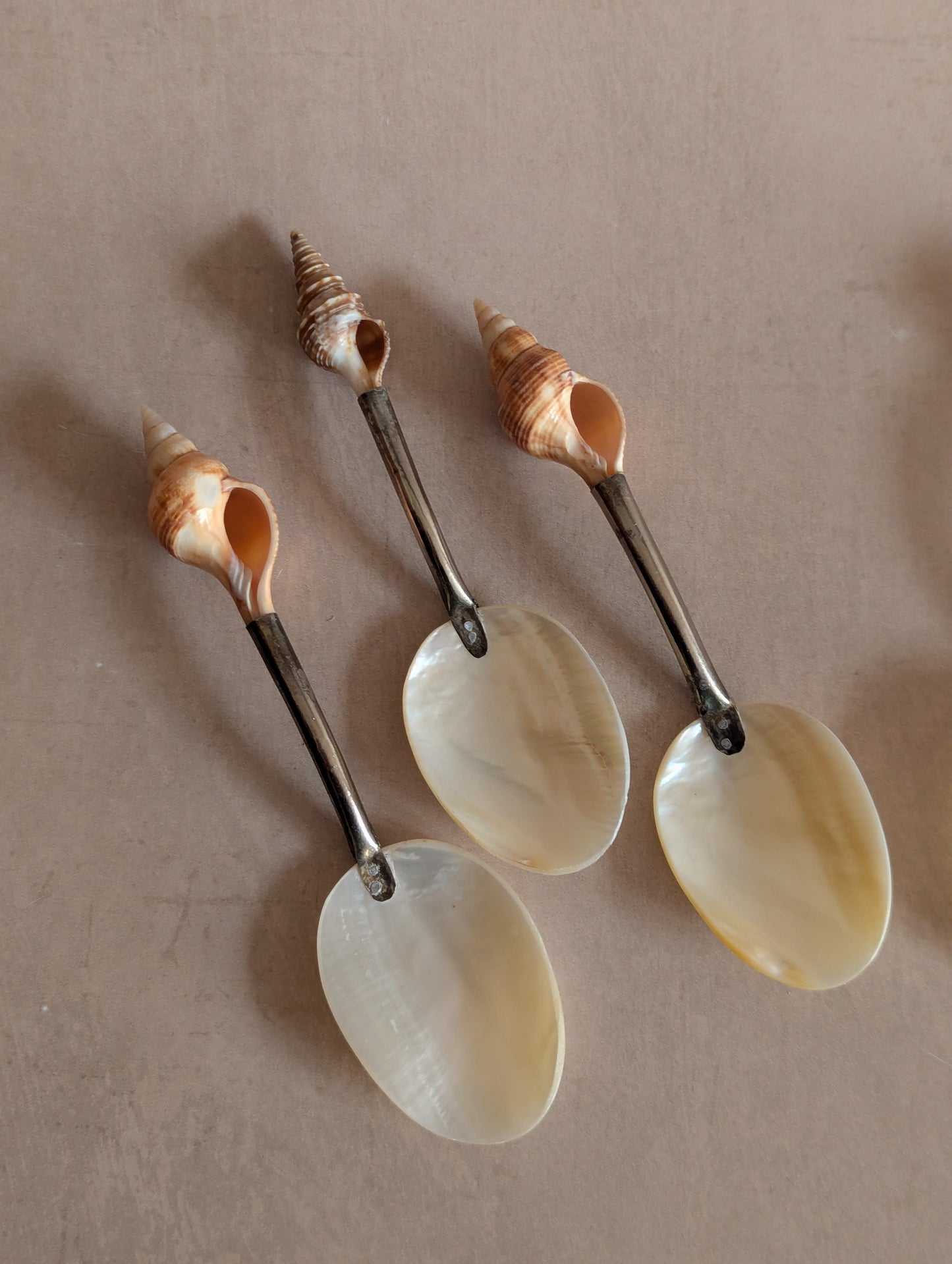 Mother of Pearl Caviar Shell Spoons, Set of Seven