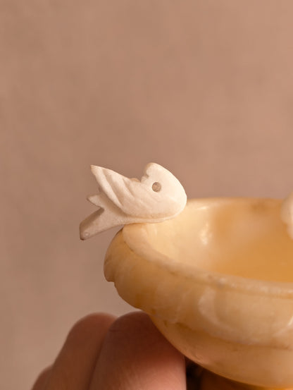 Italian Alabaster Grand Tour Miniature Bird Bath
