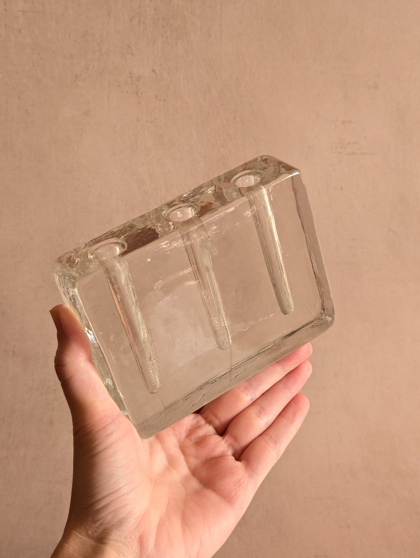 Mid-Century Brutalist Glass Solifleur Bud Vase