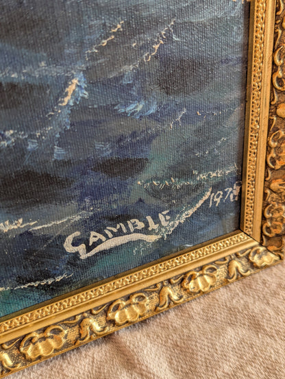 Gamble's Clipper Ship Framed Original Oil Painting
