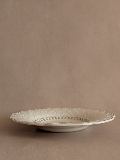 Silver & Pink Floral Art Deco Wedgwood Plate