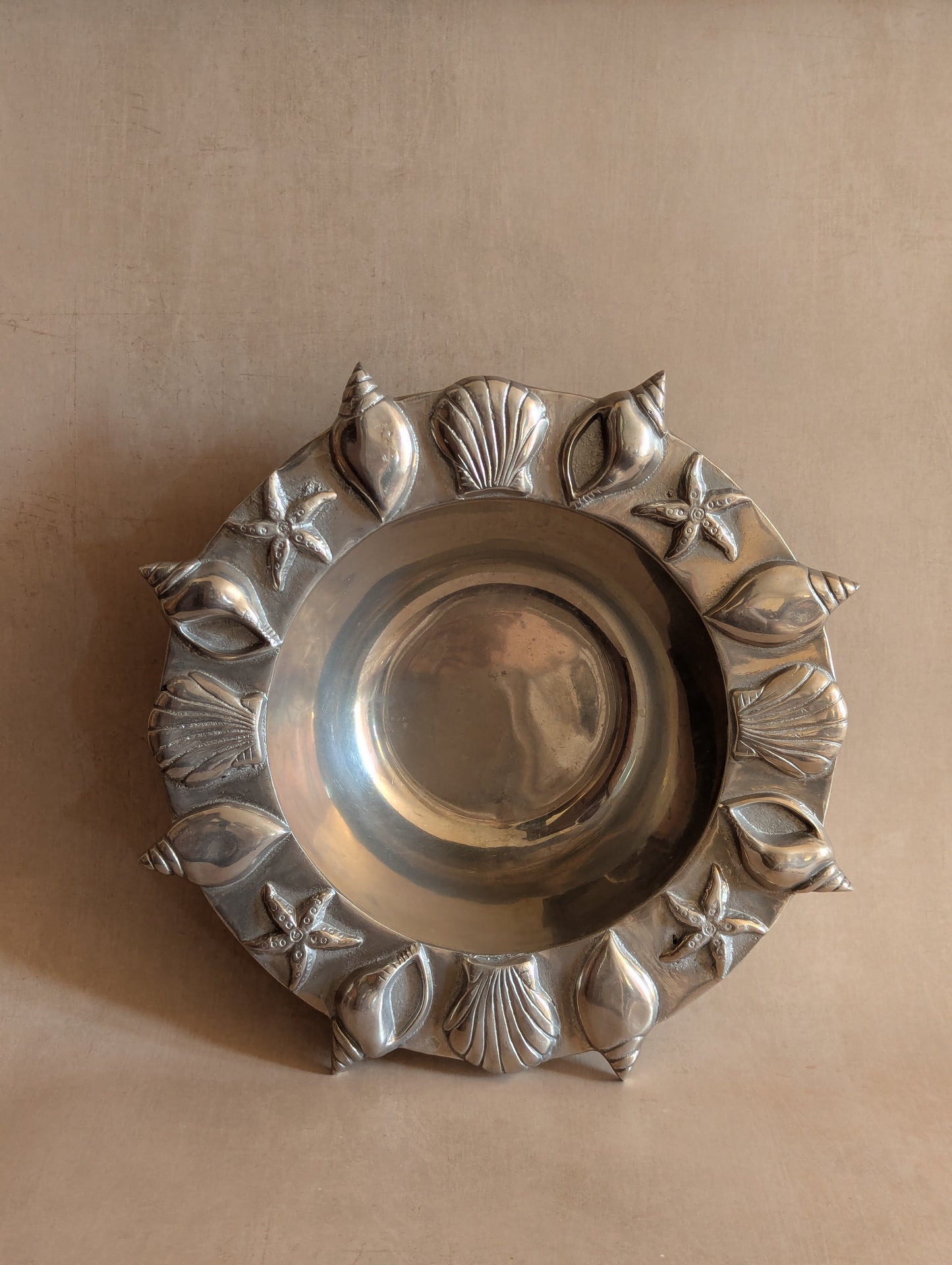 Mexican Nautical Aluminum Salad Bowl w/Utensils