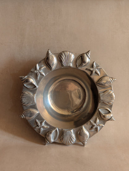 Mexican Nautical Aluminum Salad Bowl w/Utensils