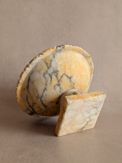 Large Italian Grand Tour Alabaster Tazza Urn (Bird Bath)