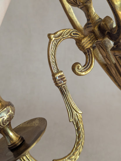 Single Solid Brass Ornate Candle Sconce