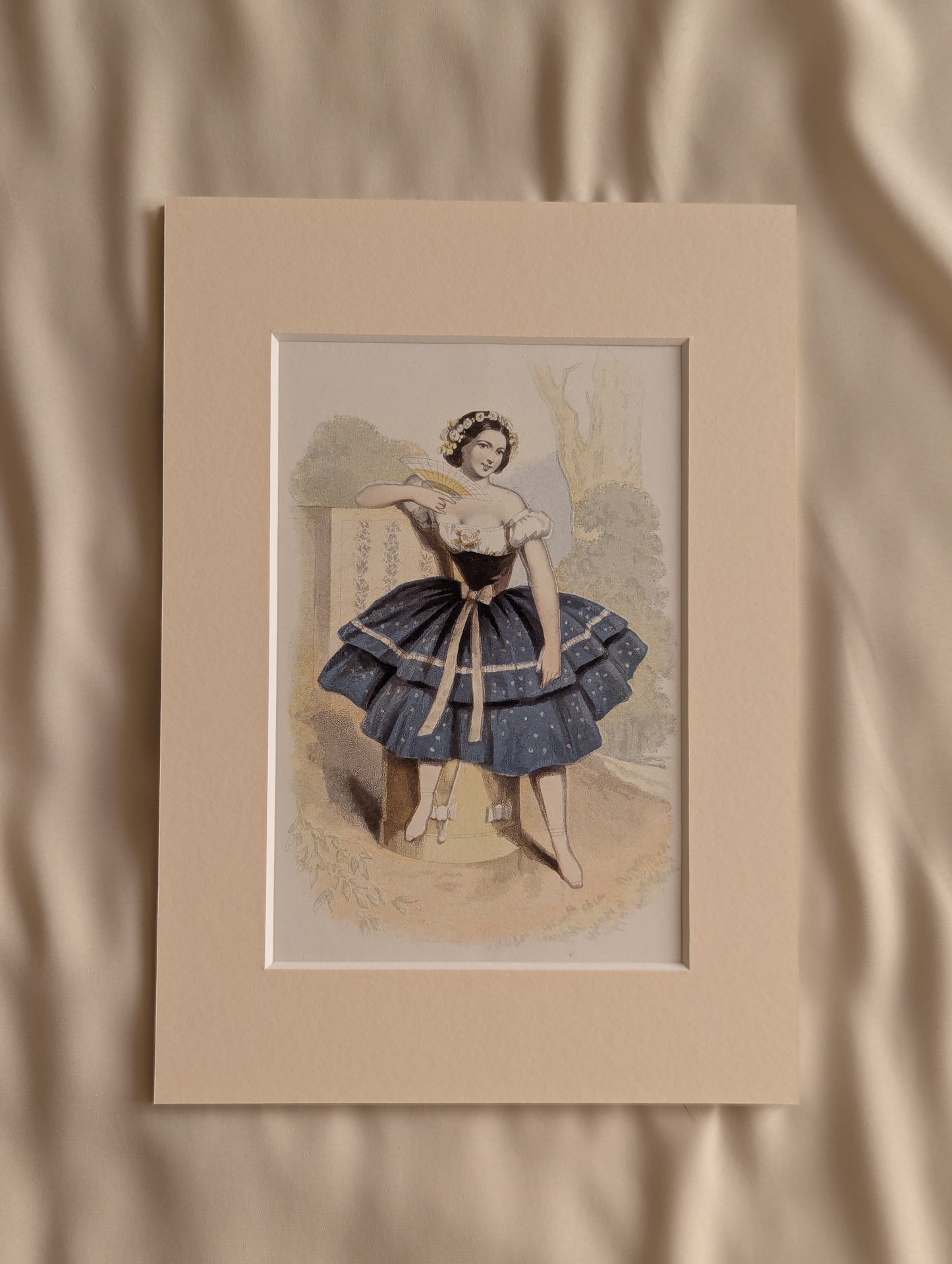 Original 19th Century Baxter Prints, Dancing Ladies, Set of 8