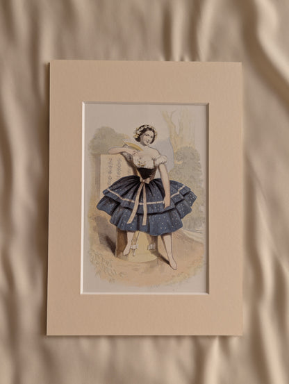 Original 19th Century Baxter Prints, Dancing Ladies, Set of 8