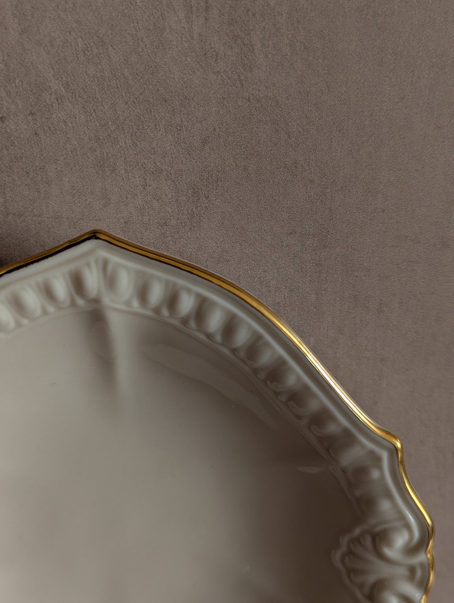 American Lenox Cream & Gold Chadwick Trinket Dish