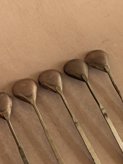 Mid-Century USSR Nickel Coffee Spoons, Set of Five