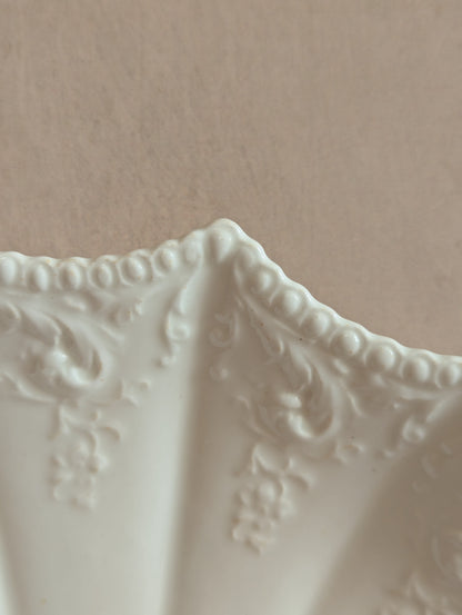 White Aynsley Ceramic Footed Shell Dish