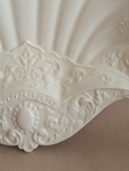 White Aynsley Ceramic Footed Shell Dish