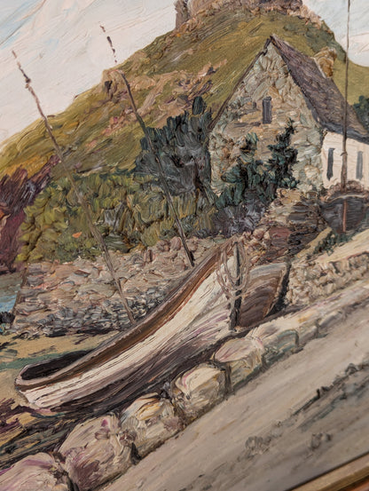 Small Boat at Rest Framed Original Oil Painting