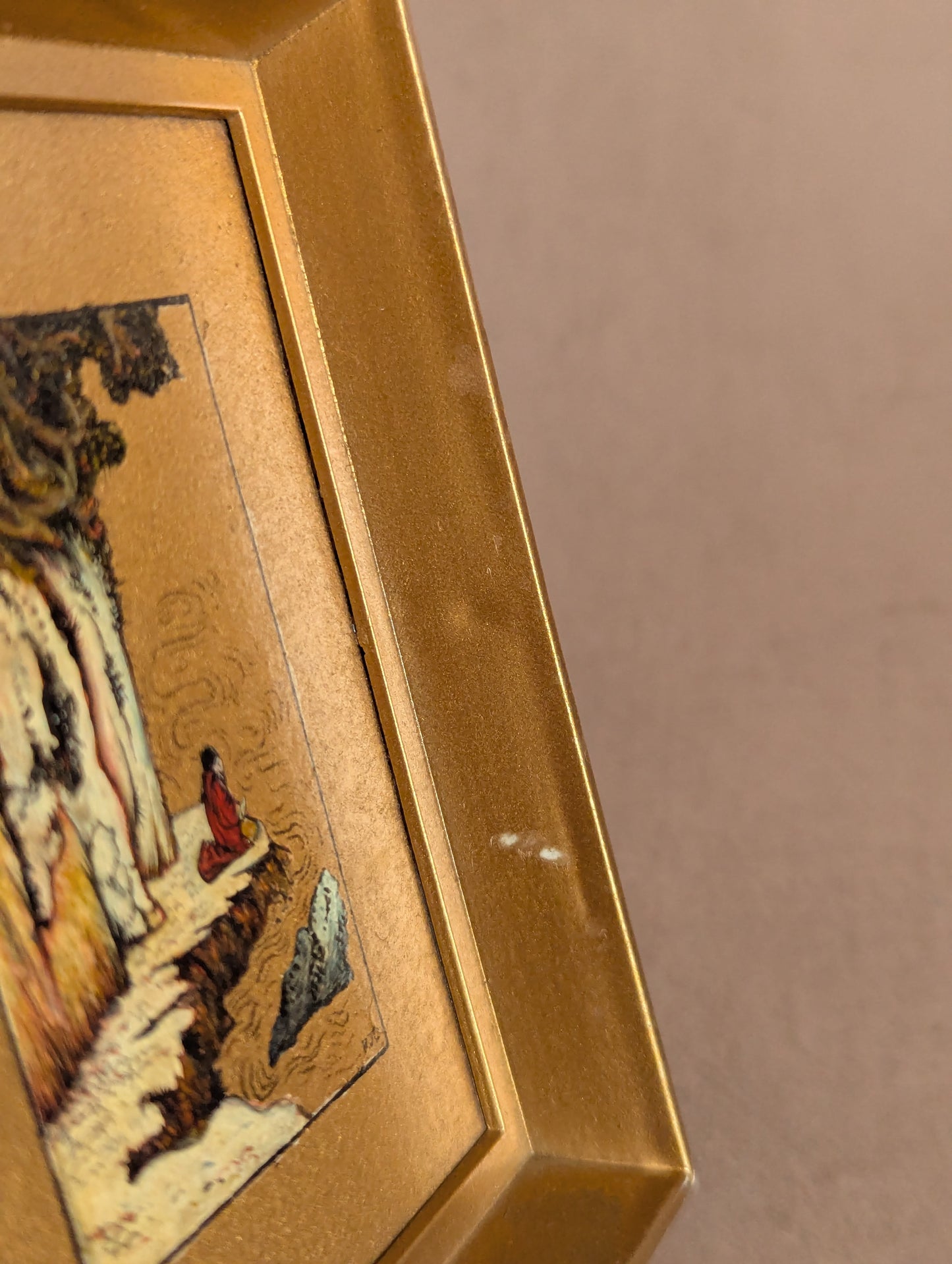 Miniature Golden Paintings by Roger John Chattaway - Set of Two