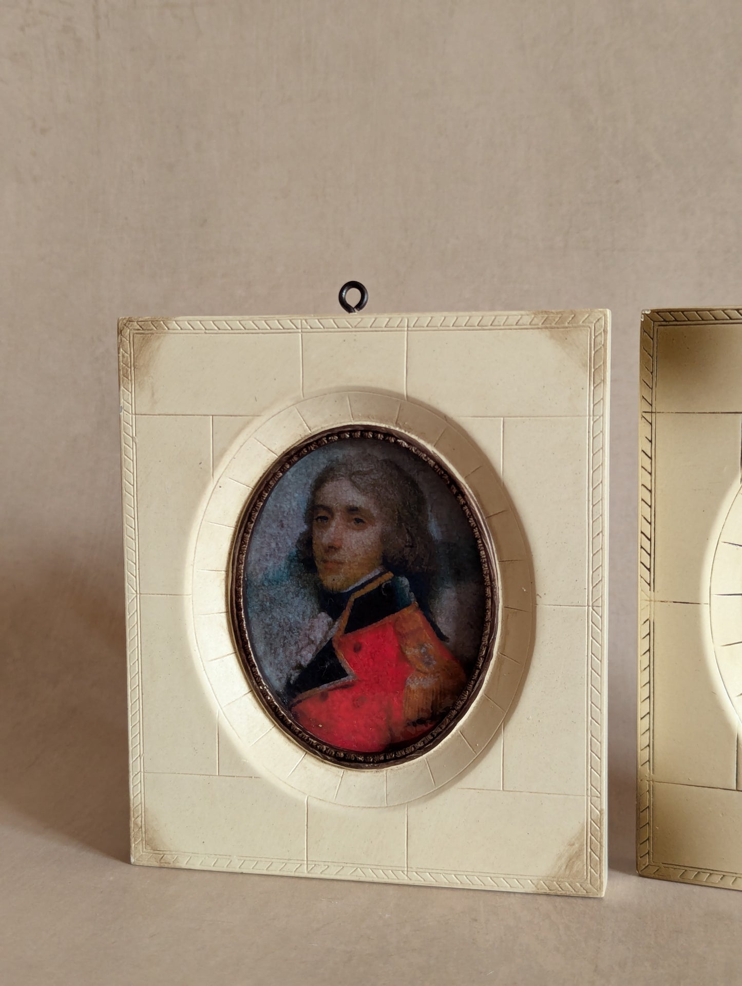 Faux Bone Miniature Portrait Frames, Set of Two