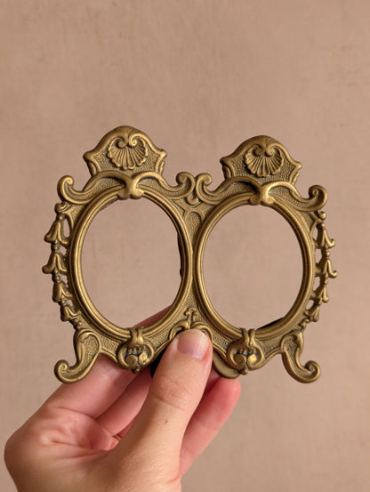 Solid Brass Double Oval Picture Frame