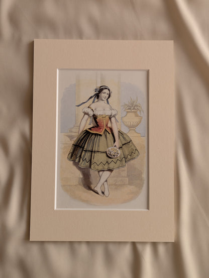 Original 19th Century Baxter Prints, Dancing Ladies, Set of 8