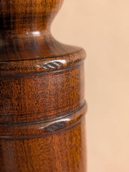 Victorian Oak English Candlestick Holders, Set of Two