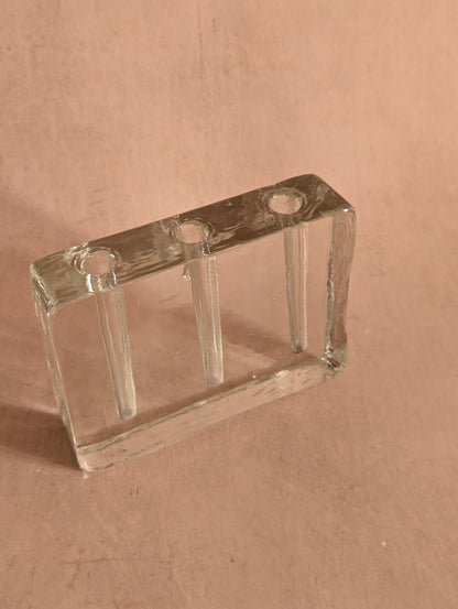 Mid-Century Brutalist Glass Solifleur Bud Vase