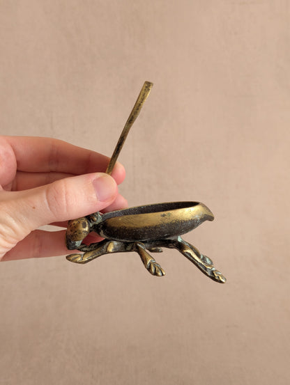 Solid Brass Fly Lidded Ashtray or Trinket Box