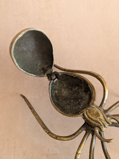 Large Antique Brass Spider Trinket Box