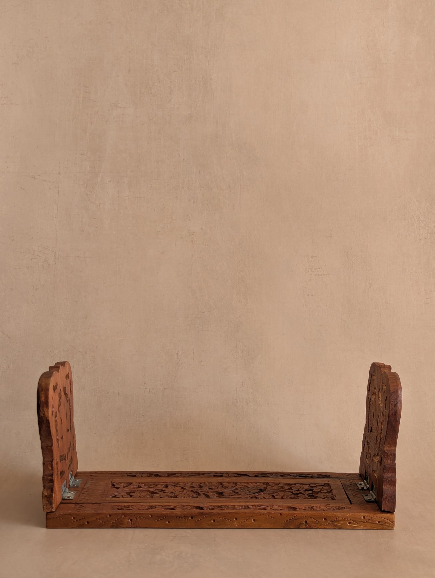 Hand-Carved Floral Indian Folding Book Slide