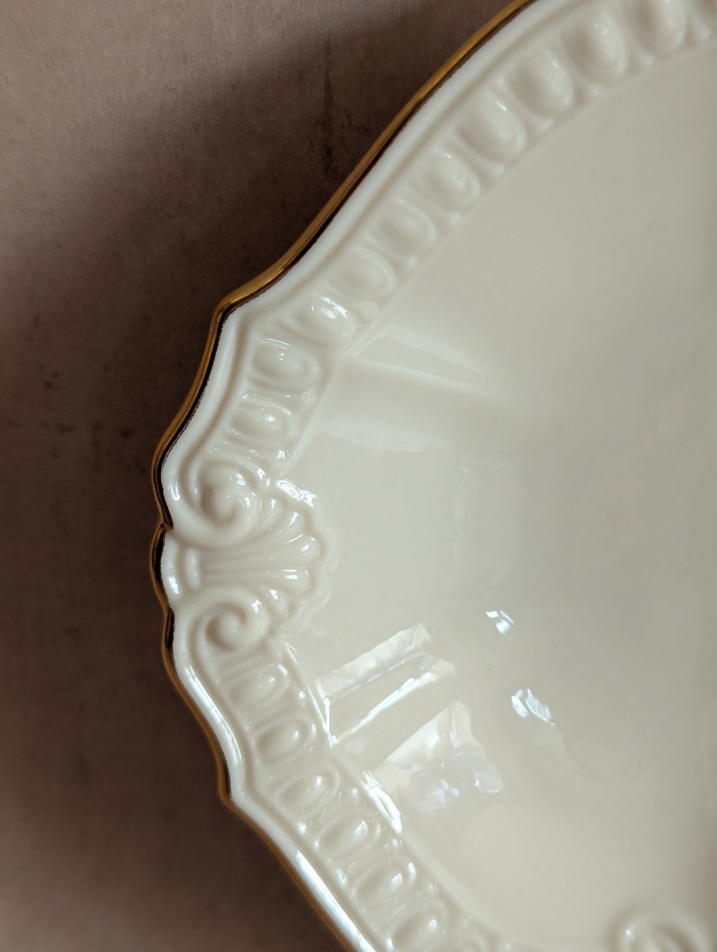 American Lenox Cream & Gold Chadwick Trinket Dish