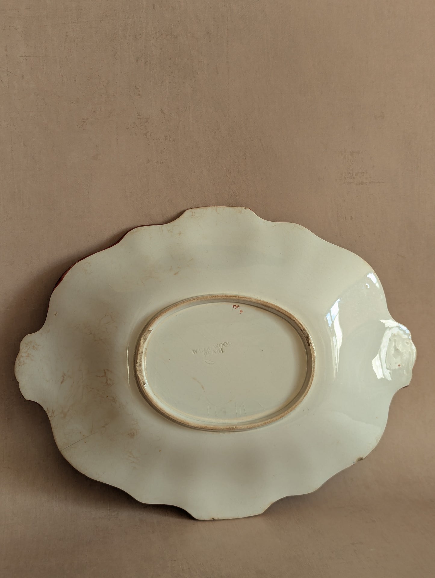Wedgwood Pearlware Oval Scalloped Decorative Plates, Set of Two
