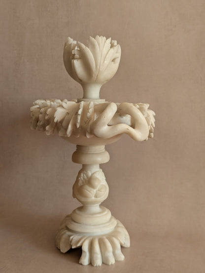 Italian 19th Century Alabaster Tazza Centerpiece