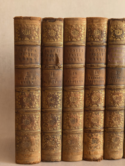 Sir Walter Scott, Miscellaneous Prose Works Collection, 1849, Set of 10