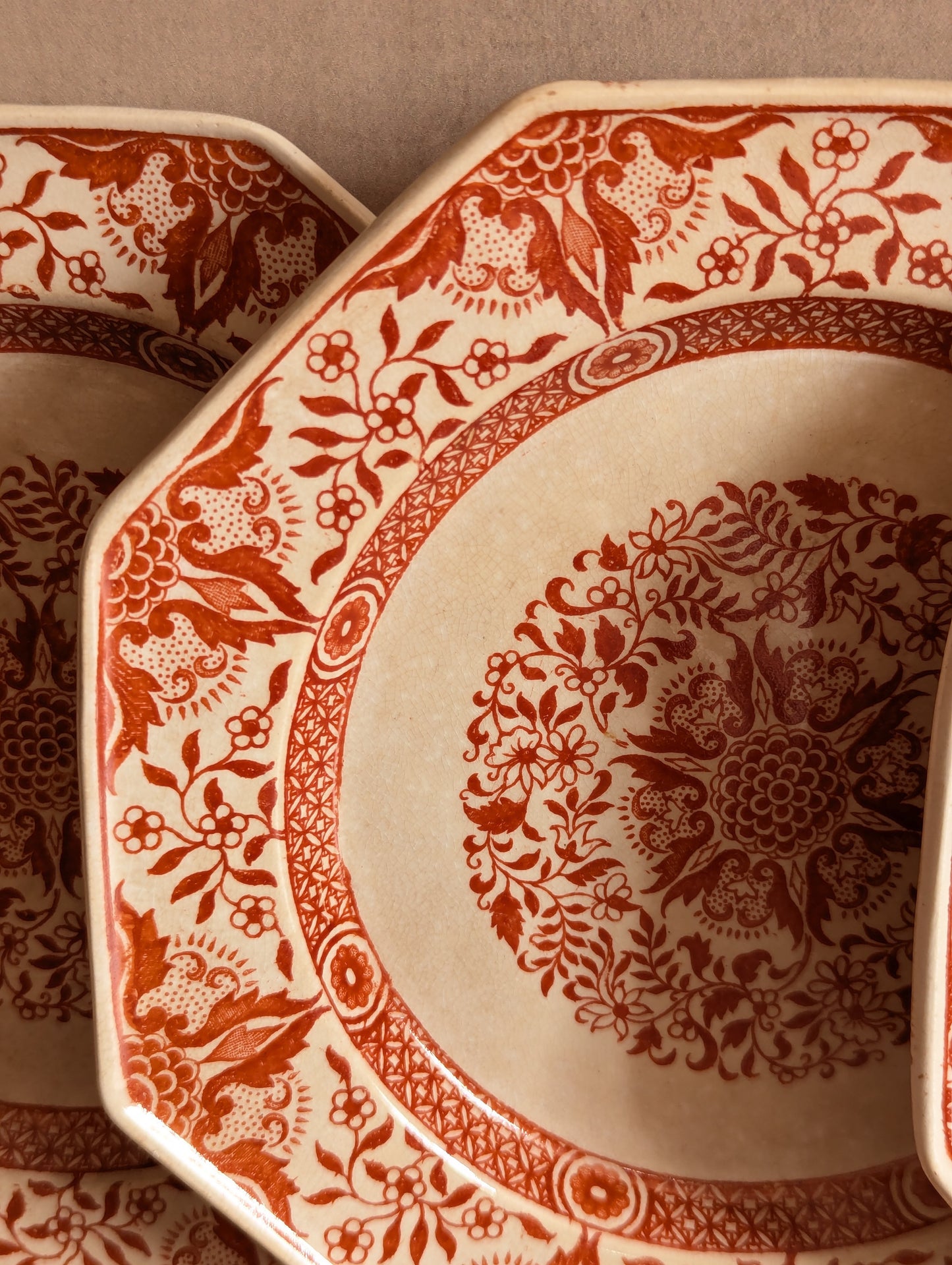 Victorian Minton's Denmark Octagonal Side Plates, Set of Three