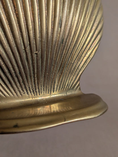 Solid Brass Mid-Century Seashell Bookends