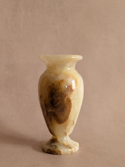 Large Onyx Natural Stone Trumpet Vase