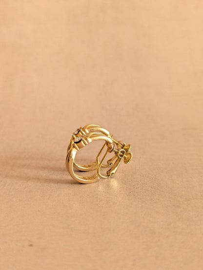 Daphne Gold Tone Screw Back Hoop Earrings