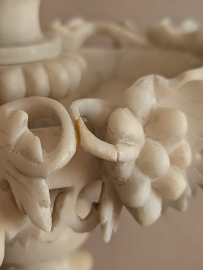 Italian 19th Century Alabaster Tazza Centerpiece