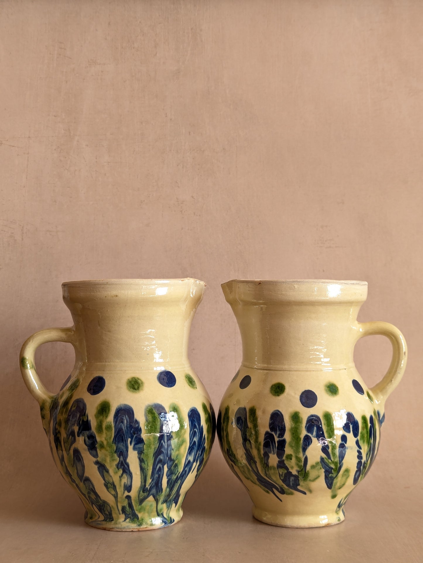 Handmade Earthenware Drizzle Jugs, Set of Two