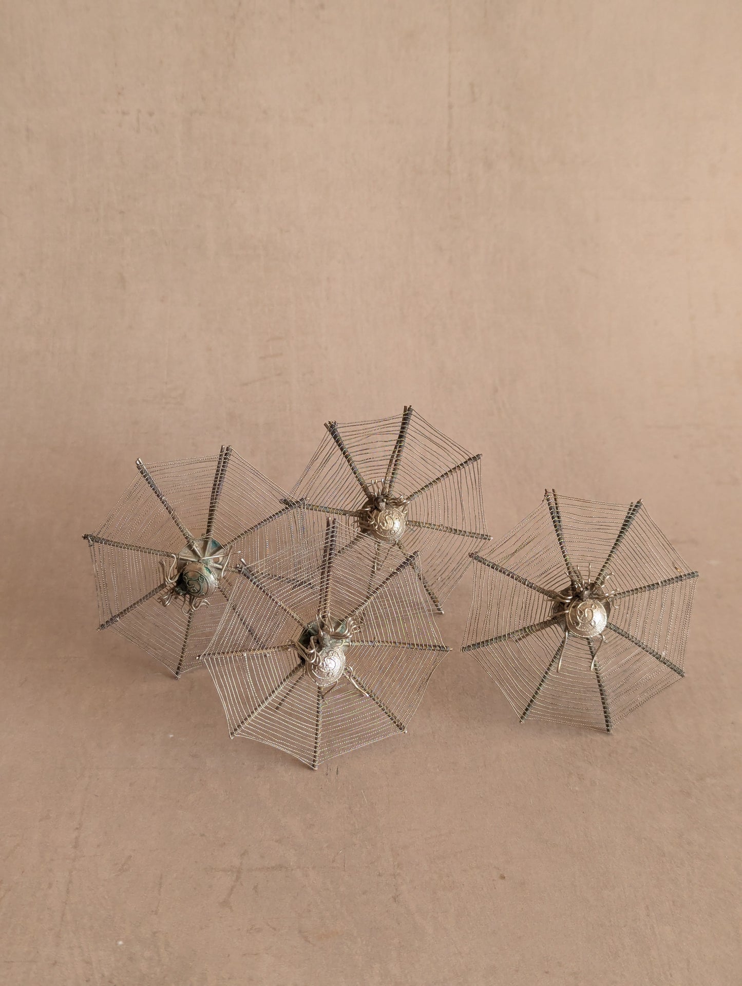 Victorian Spiderweb Place Card Menu Holders, Set of Four