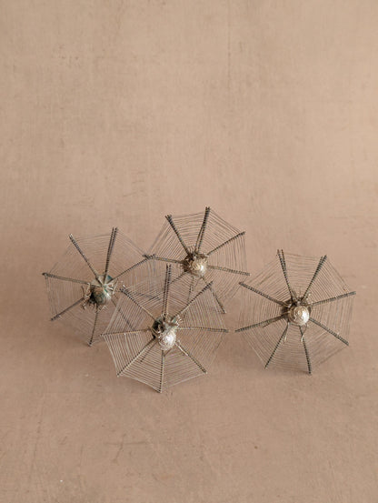 Victorian Spiderweb Place Card Menu Holders, Set of Four