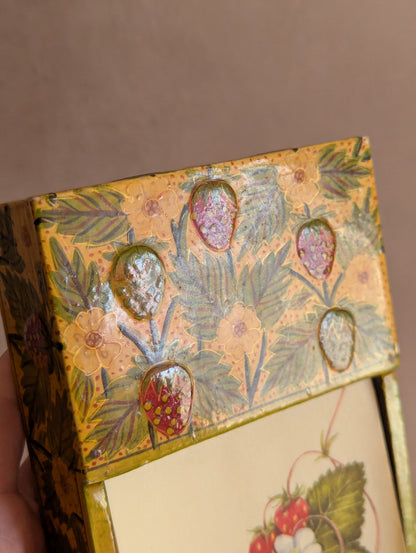 Strawberry Lacquered Paper Mache Notepad Set