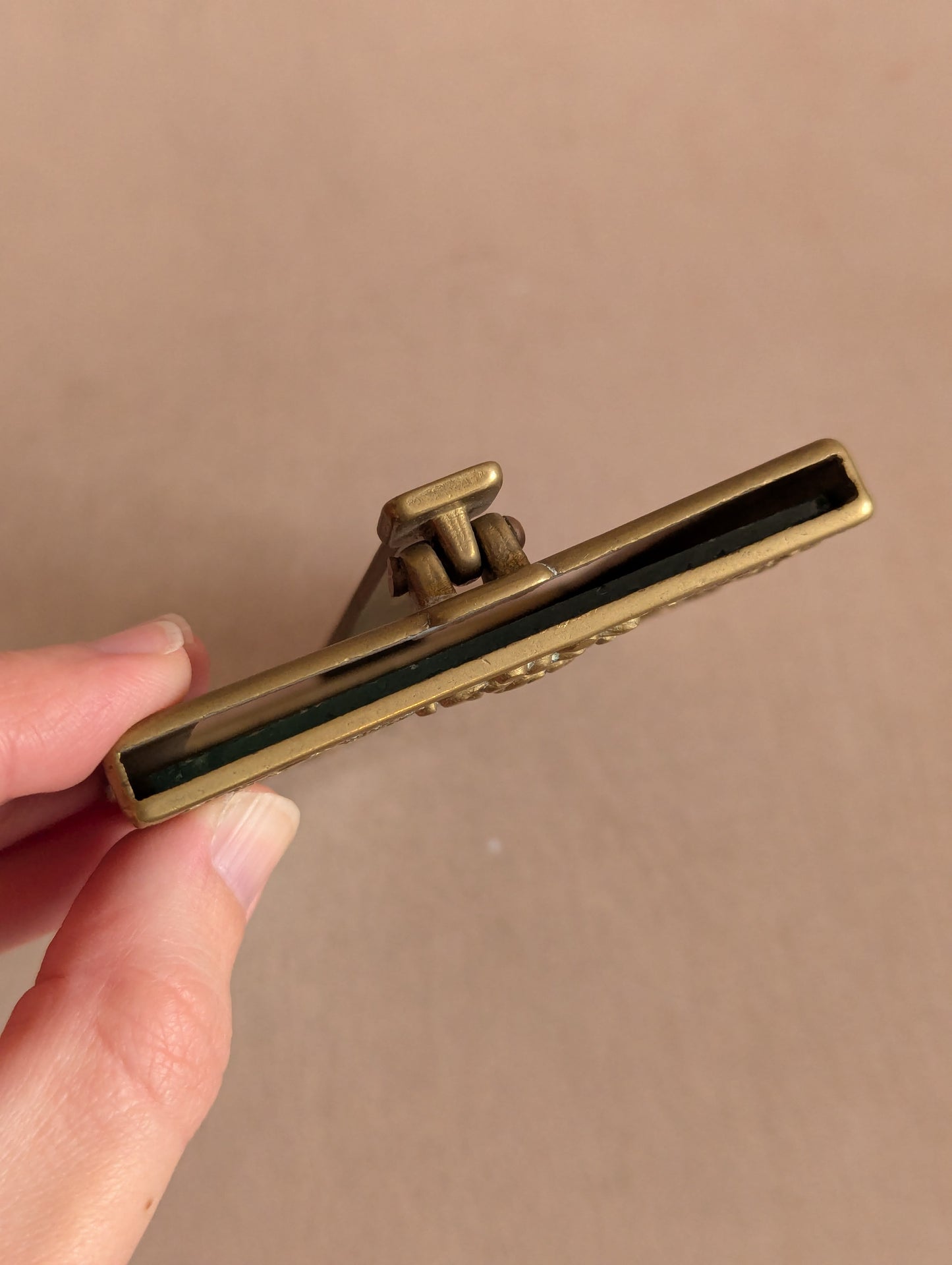 Small Solid Brass Floral Tabletop Frames, Set of Two